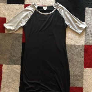 Unicorn! Solid Black LulaRoe Julia gray sleeves M